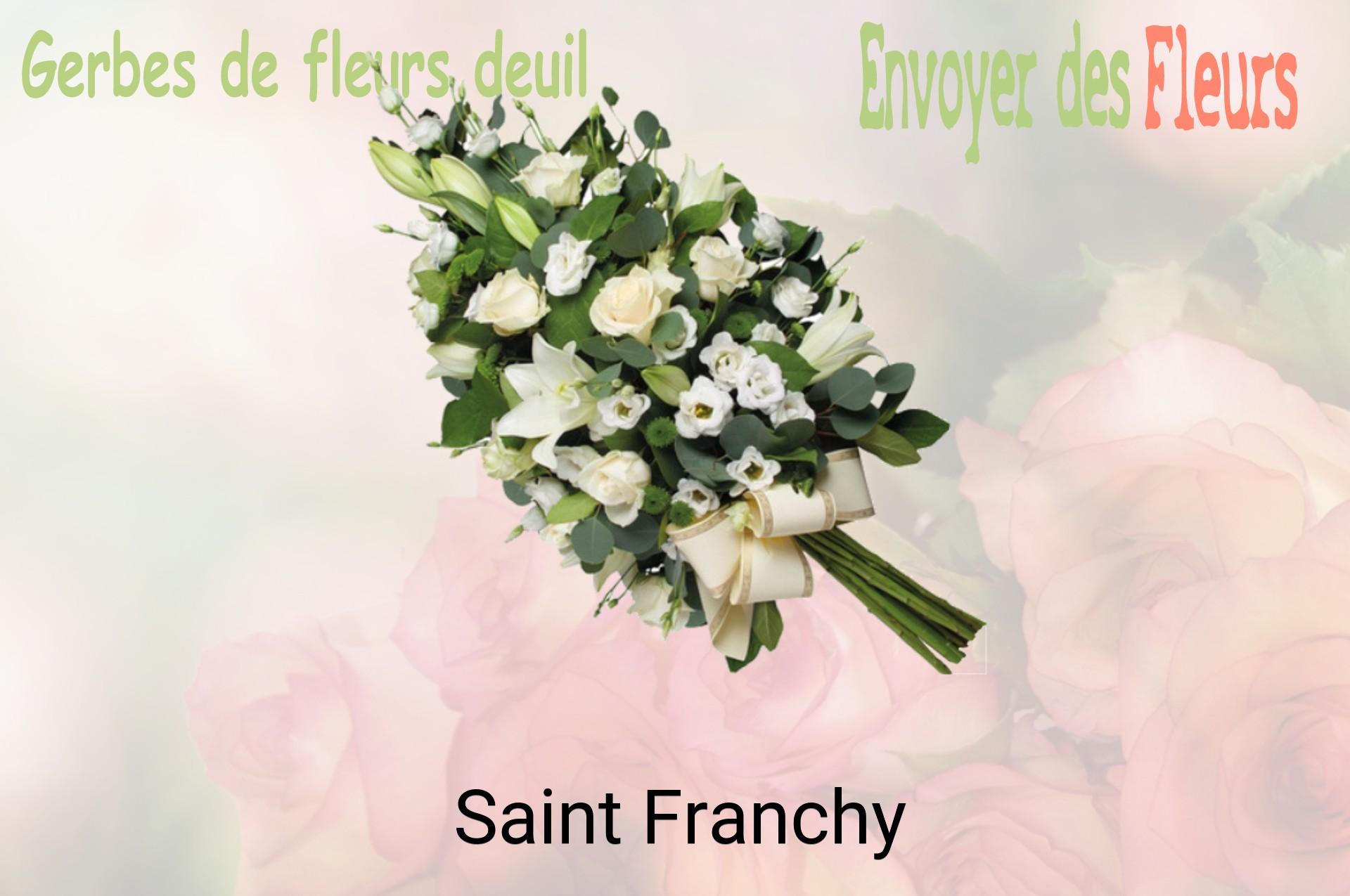 Gerbe de fleurs de deuil livrée à Saint-Franchy